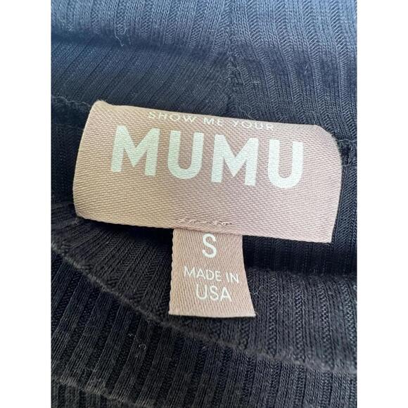 Show Me Your Mumu Black "Sutton Midi  Maxi Dress" small minimalist mock stretch - Picture 3 of 9